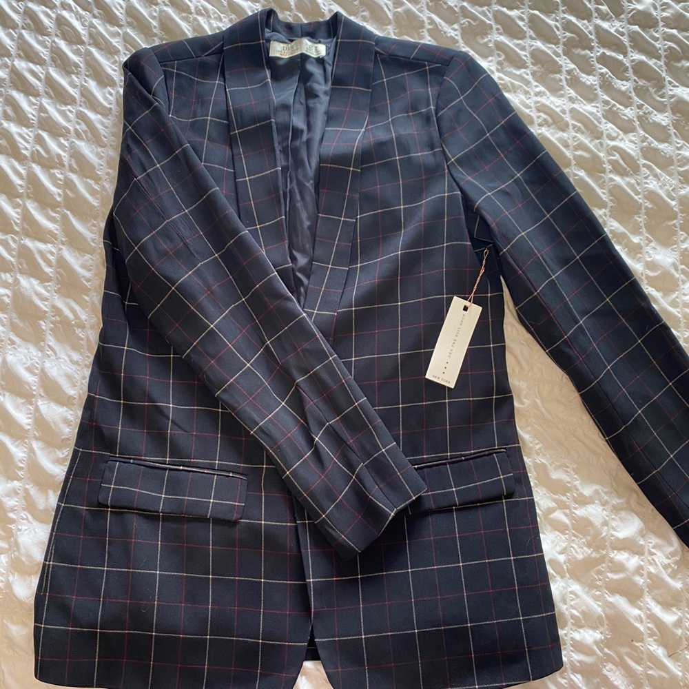NWT Dex blue plaid blazer